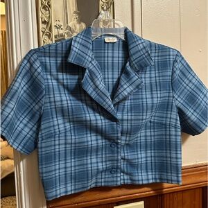 John Galt, Brandy Melville, Blue Crop Shirt. Like New! Small/Medium.